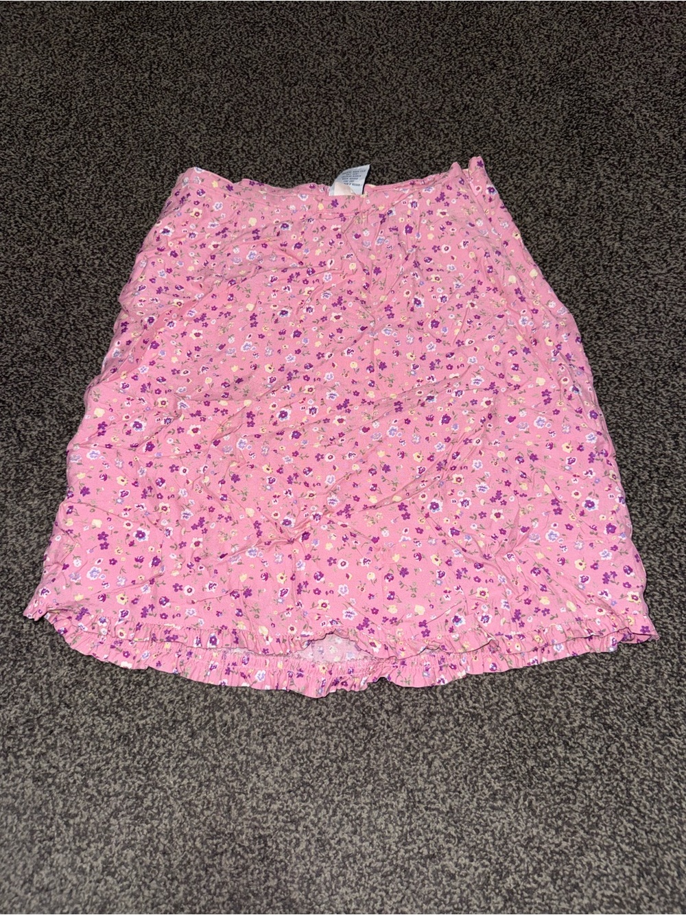 Vintage Y2K Old Navy Floral Mini Skirt Kids Size 12 Pink Cottagecore